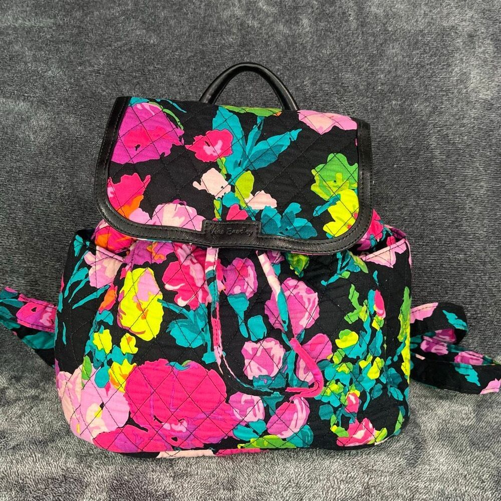 Vera Bradley Small Fashion Backpack Purse HILO MEADOW Floral BOHO Bag